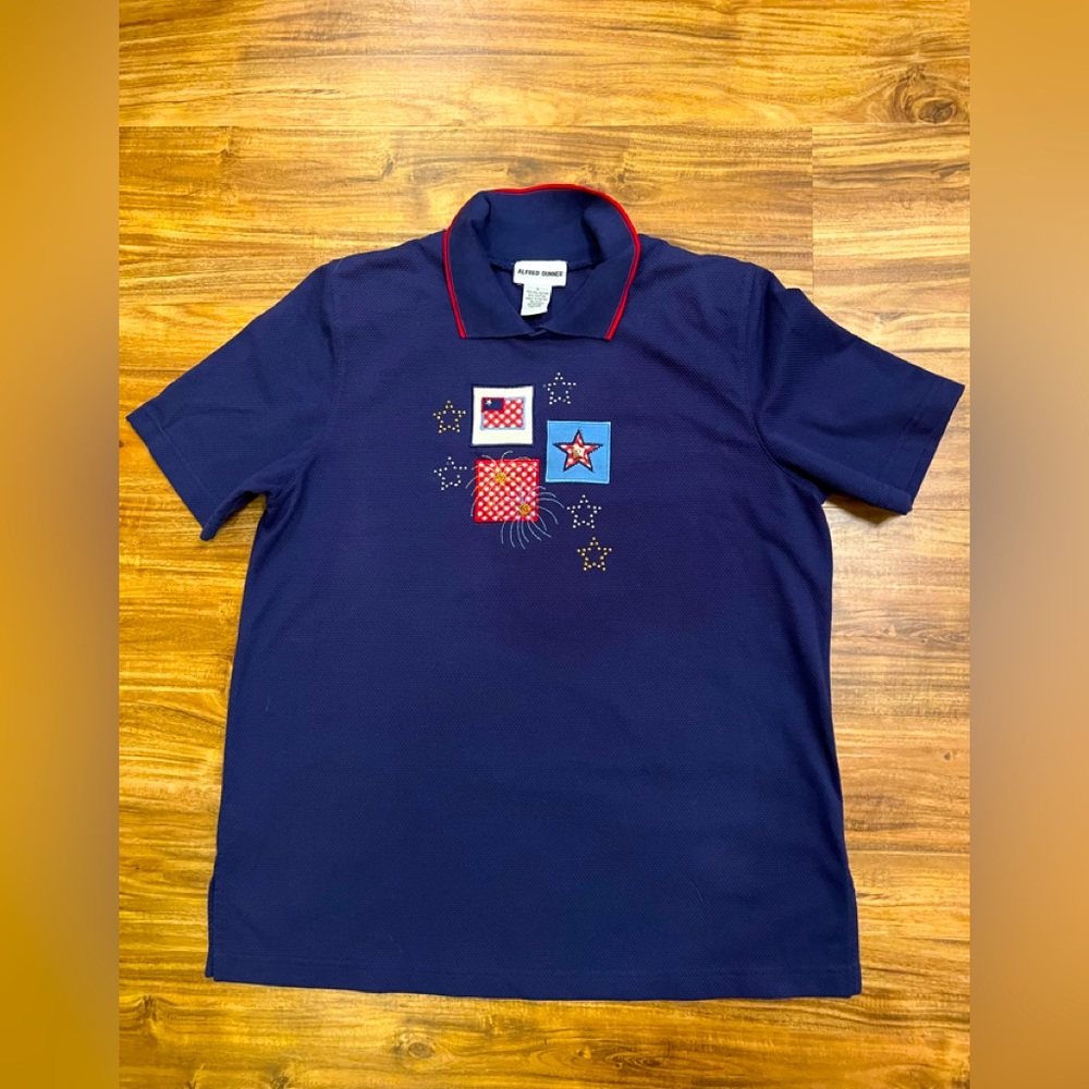 Vintage Alfred Dunner Patriotic Polo